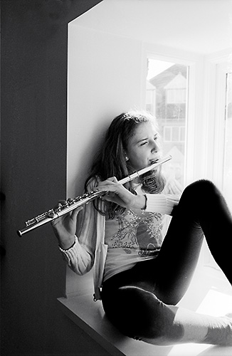 Flute player, Orginal 20x16" framed print